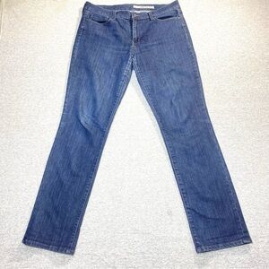 DKNY Jeans Women's Sz 10 Dark Blue Straight Leg Mid Rise Casual Stretch Denim